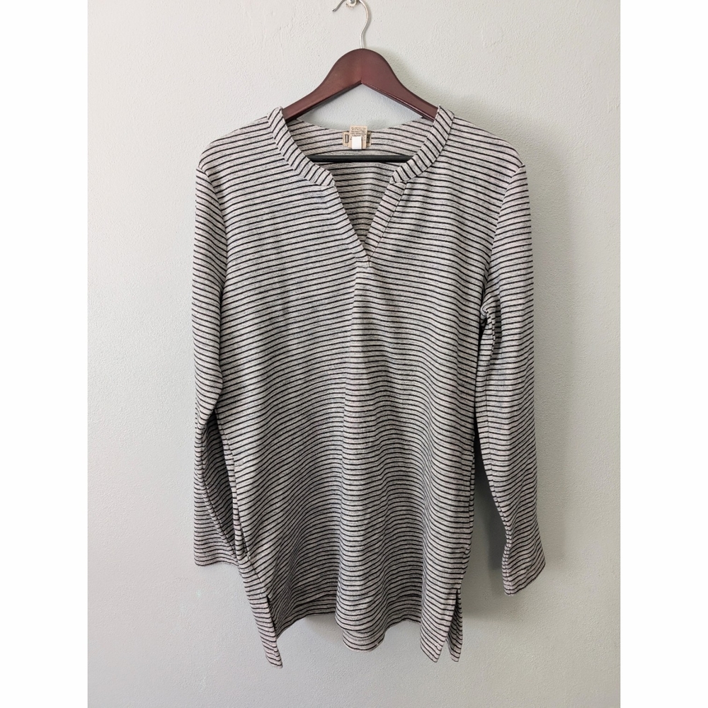 Duluth Trading Co Black and White Striped Tunic